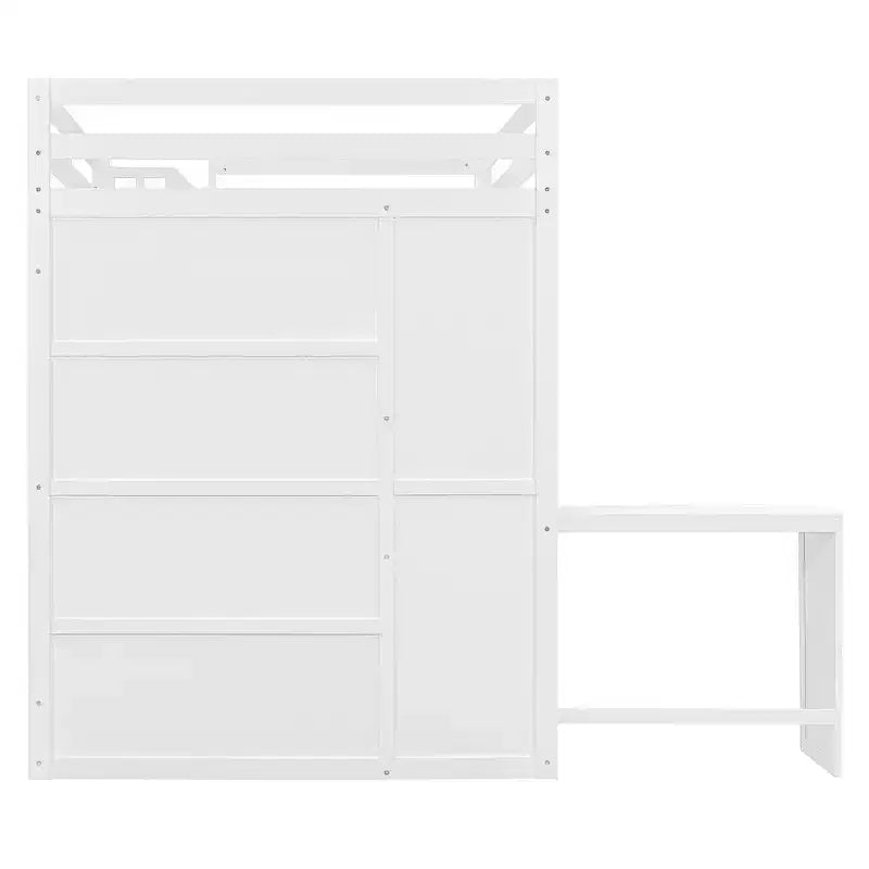Cama alta tamaño completo Whisen, armarios, estantes plegables y escritorios para una vida organizada