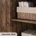 67 H Tall Bathroom Storage Cabinet Freestanding Bathroom Storage Cabinet with 4 Doors and Adjustable Shelves