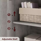 67 H Tall Bathroom Storage Cabinet Freestanding Bathroom Storage Cabinet with 4 Doors and Adjustable Shelves