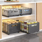Organizador de gabinete extraíble | Acero al carbono de alta resistencia | Acceso fácil, solución que ahorra espacio para almacenamiento en cocina y despensa