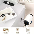 Tocador de maquillaje con espejo y luces, tocador con espejo deslizante iluminado, 3 modos de iluminación, 5 cajones grandes y 3 niveles, para dormitorio, blanco