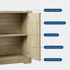 Aparador buffet estriado con almacenamiento, 2/4 puertas y estante ajustable, mesa consola moderna de madera para café