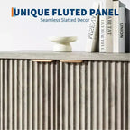 Aparador buffet estriado con almacenamiento, 2/4 puertas y estante ajustable, mesa consola moderna de madera para café