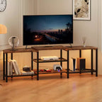 GustoWave Corner TV Stand for 75 Inch TV, TV Media Console Table with 3-Tier Open Storage Shelves & Power Outlet