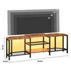 GustoWave Corner TV Stand for 75 Inch TV, TV Media Console Table with 3-Tier Open Storage Shelves & Power Outlet