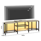 GustoWave Corner TV Stand for 75 Inch TV, TV Media Console Table with 3-Tier Open Storage Shelves & Power Outlet
