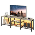 GustoWave Corner TV Stand for 75 Inch TV, TV Media Console Table with 3-Tier Open Storage Shelves & Power Outlet
