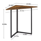 Estantería de esquina VECELO, estantes triangulares, mesa auxiliar/de centro con estructura de metal para sala de estar, espacios pequeños, marrón/gris