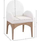 Meridian Furniture, Silla de comedor Waldorf de tela bouclé