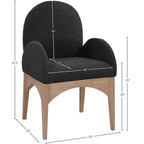 Meridian Furniture, Silla de comedor Waldorf de tela bouclé