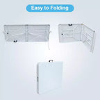 Mesa Plegable de Plástico, Mesa Plegable Portátil por la Mitad con Patas de Hierro, Asa de Transporte, Mesa Rectangular Plegable para Exteriores para Cenar, Picnic, Fiesta