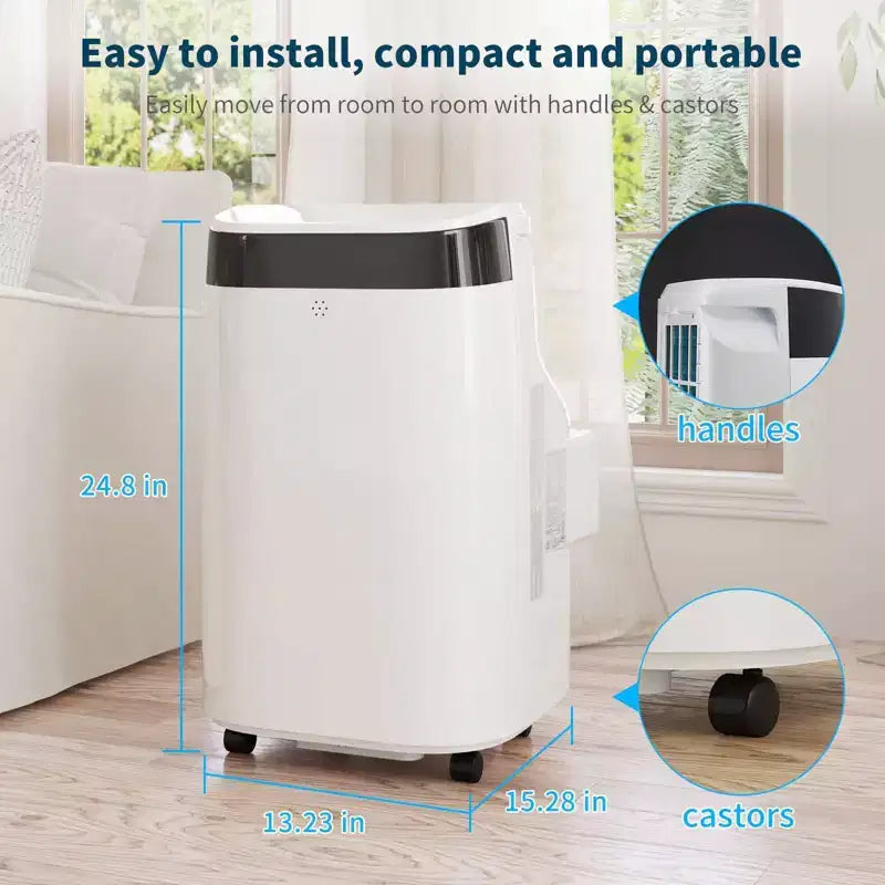 Acekool 10000 BTU Portable Air Conditioner, 3-in-1 AC with Fan & Dehumidifier, Remote, 3 Speeds, 24H Timer, Cools Rooms Up to 450 Sq.Ft, Easy Install