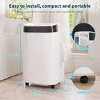 Acekool 10000 BTU Portable Air Conditioner, 3-in-1 AC with Fan & Dehumidifier, Remote, 3 Speeds, 24H Timer, Cools Rooms Up to 450 Sq.Ft, Easy Install