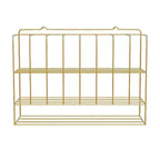 Estante organizador de tintes para el cabello, soporte de pared de metal de 2 niveles para exhibición de salones, para tubos de tinte para el cabello, plateado