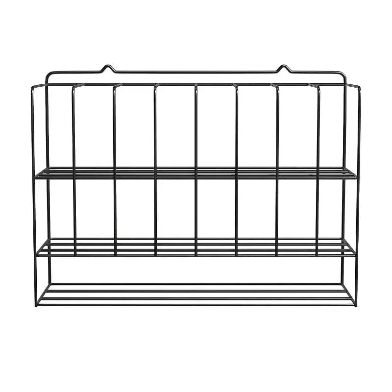 Estante organizador de tintes para el cabello, soporte de pared de metal de 2 niveles para exhibición de salones, para tubos de tinte para el cabello, plateado