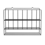 Estante organizador de tintes para el cabello, soporte de pared de metal de 2 niveles para exhibición de salones, para tubos de tinte para el cabello, plateado