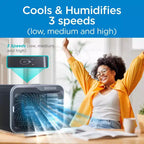 BLACK+DECKER Portable Desktop Air Cooler & Personal Fan, 3 Speeds, 0.5L Tank, Evaporative Cooling for Home & Office, Black