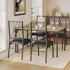 Juego de comedor de 5 piezas para 4-6 personas - Mesa de cocina con banco tapizado, compacto para espacios pequeños, Burlywood