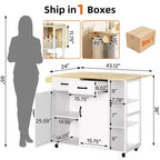 Carros de isla de cocina con ruedas, con encimera de madera, carrito rodante con cajón de almacenamiento, armario de 2 puertas, ala plegable, estación de trabajo móvil para cocina, bar, negro