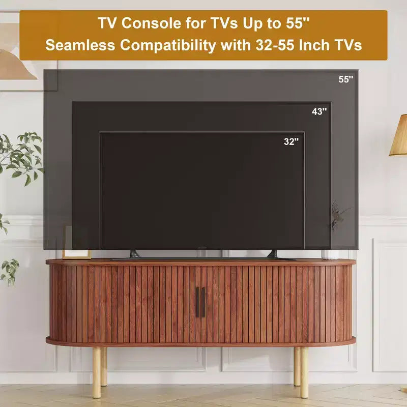 Mueble para TV, Mesa consola de TV moderna con compartimento de almacenamiento y puerta corredera, Centro de entretenimiento para juegos con gabinete para sala de estar, dormitorio