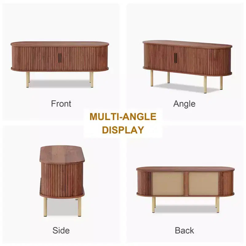 Mueble para TV, Mesa consola de TV moderna con compartimento de almacenamiento y puerta corredera, Centro de entretenimiento para juegos con gabinete para sala de estar, dormitorio