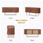 Mueble para TV, Mesa consola de TV moderna con compartimento de almacenamiento y puerta corredera, Centro de entretenimiento para juegos con gabinete para sala de estar, dormitorio