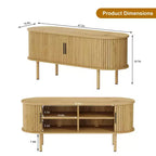 Mueble para TV, Mesa consola de TV moderna con compartimento de almacenamiento y puerta corredera, Centro de entretenimiento para juegos con gabinete para sala de estar, dormitorio