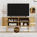 Mueble para TV, Mesa consola de TV moderna con compartimento de almacenamiento y puerta corredera, Centro de entretenimiento para juegos con gabinete para sala de estar, dormitorio