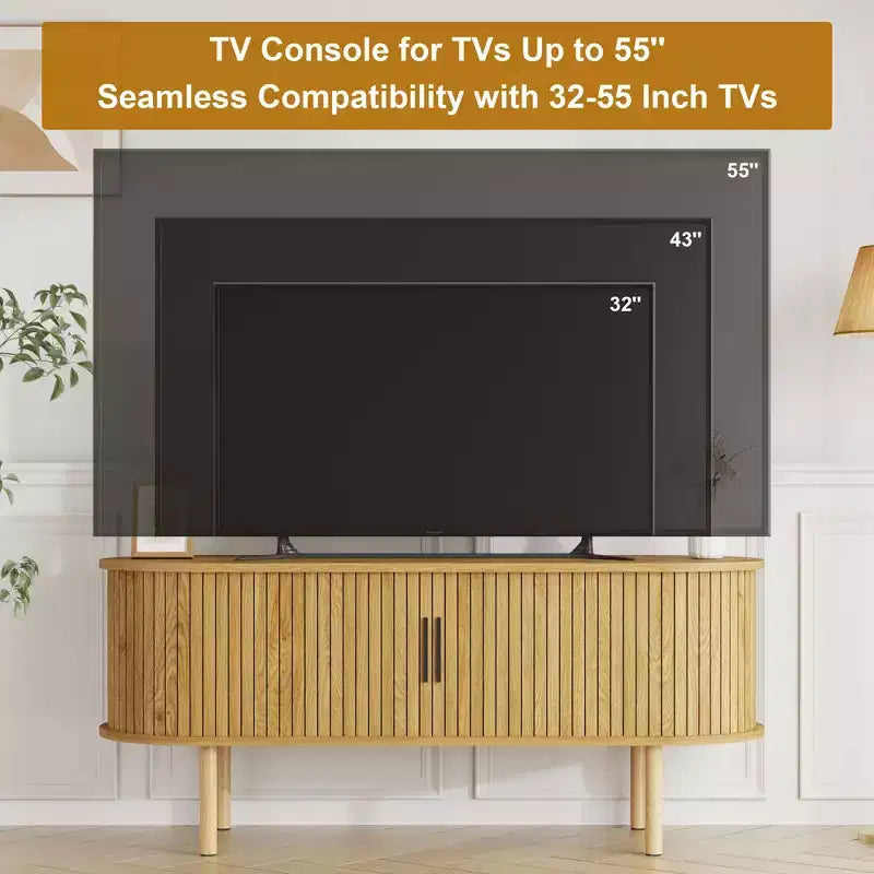 Mueble para TV, Mesa consola de TV moderna con compartimento de almacenamiento y puerta corredera, Centro de entretenimiento para juegos con gabinete para sala de estar, dormitorio