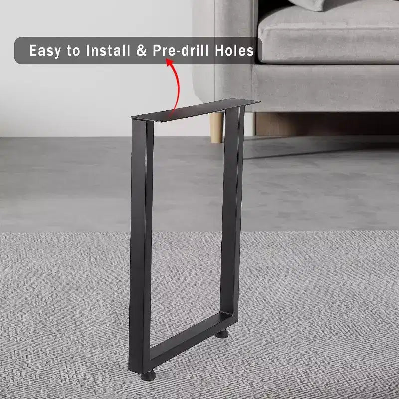 Juego de 2 Patas de Mesa de Metal Negro, Patas de Mueble de Estilo Industrial para Mesas de Comedor, Mesas de Centro, Soporte Duradero y Moderno para el Hogar y la Oficina