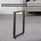 Juego de 2 Patas de Mesa de Metal Negro, Patas de Mueble de Estilo Industrial para Mesas de Comedor, Mesas de Centro, Soporte Duradero y Moderno para el Hogar y la Oficina