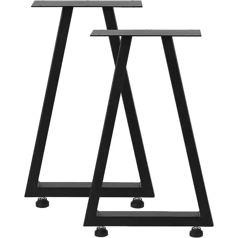 Juego de 2 Patas de Mesa de Metal Negro, Patas de Mueble de Estilo Industrial para Mesas de Comedor, Mesas de Centro, Soporte Duradero y Moderno para el Hogar y la Oficina