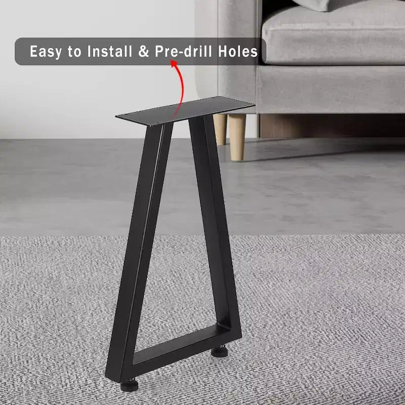 Juego de 2 Patas de Mesa de Metal Negro, Patas de Mueble de Estilo Industrial para Mesas de Comedor, Mesas de Centro, Soporte Duradero y Moderno para el Hogar y la Oficina