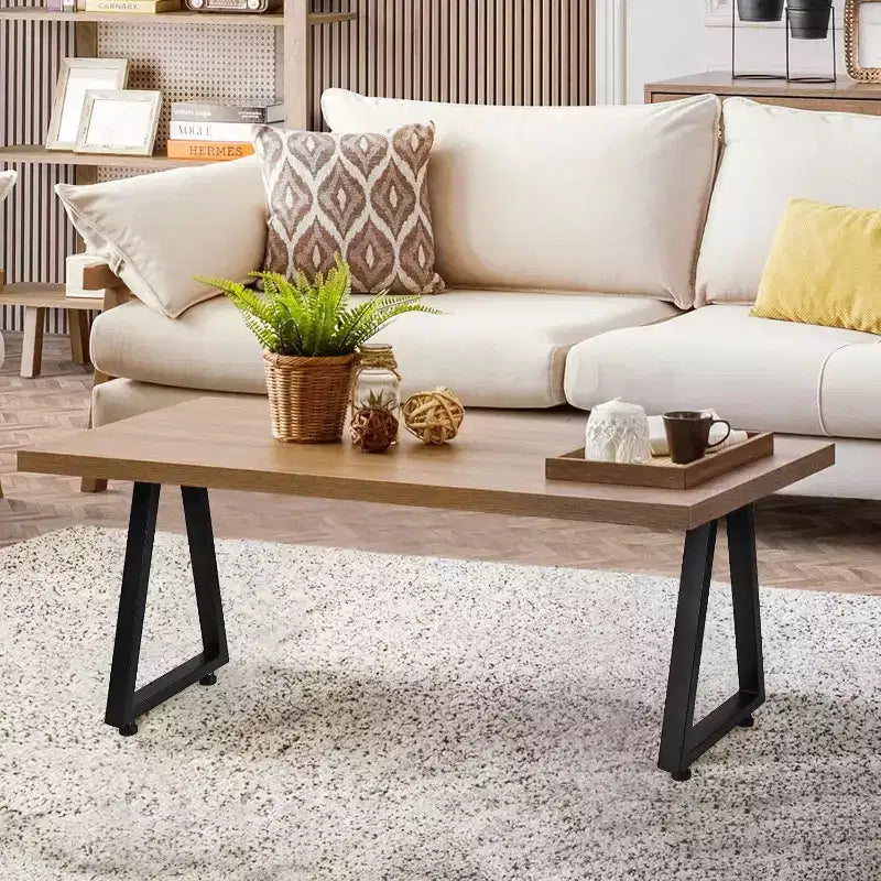 Juego de 2 Patas de Mesa de Metal Negro, Patas de Mueble de Estilo Industrial para Mesas de Comedor, Mesas de Centro, Soporte Duradero y Moderno para el Hogar y la Oficina