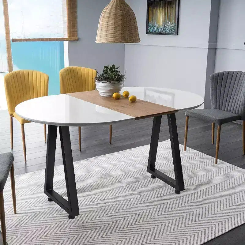 Juego de 2 Patas de Mesa de Metal Negro, Patas de Mueble de Estilo Industrial para Mesas de Comedor, Mesas de Centro, Soporte Duradero y Moderno para el Hogar y la Oficina