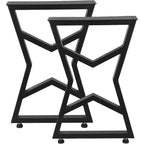 Juego de 2 Patas de Mesa de Metal Negro, Patas de Mueble de Estilo Industrial para Mesas de Comedor, Mesas de Centro, Soporte Duradero y Moderno para el Hogar y la Oficina