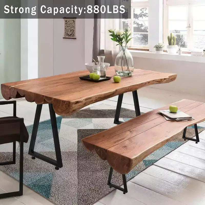 Juego de 2 Patas de Mesa de Metal Negro, Patas de Mueble de Estilo Industrial para Mesas de Comedor, Mesas de Centro, Soporte Duradero y Moderno para el Hogar y la Oficina