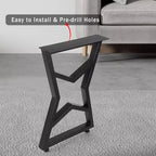 Juego de 2 Patas de Mesa de Metal Negro, Patas de Mueble de Estilo Industrial para Mesas de Comedor, Mesas de Centro, Soporte Duradero y Moderno para el Hogar y la Oficina