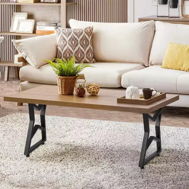 Juego de 2 Patas de Mesa de Metal Negro, Patas de Mueble de Estilo Industrial para Mesas de Comedor, Mesas de Centro, Soporte Duradero y Moderno para el Hogar y la Oficina