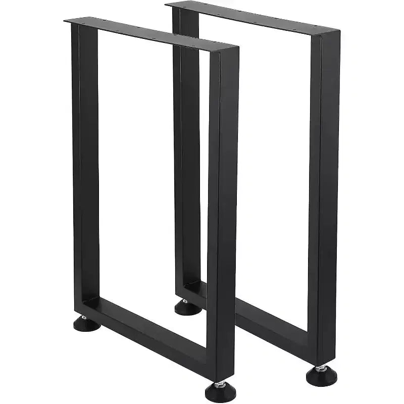 Juego de 2 Patas de Mesa de Metal Negro, Patas de Mueble de Estilo Industrial para Mesas de Comedor, Mesas de Centro, Soporte Duradero y Moderno para el Hogar y la Oficina