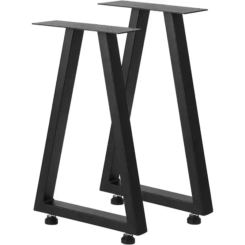 Juego de 2 Patas de Mesa de Metal Negro, Patas de Mueble de Estilo Industrial para Mesas de Comedor, Mesas de Centro, Soporte Duradero y Moderno para el Hogar y la Oficina