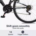 hykolity Mountain Bike 26 inch Sport Bicycle 18 Speed Mtb Cycling for Adult Men Women Age 14+ Outdoor Sport Bikes Black Dual Full Suspension Bicycle
