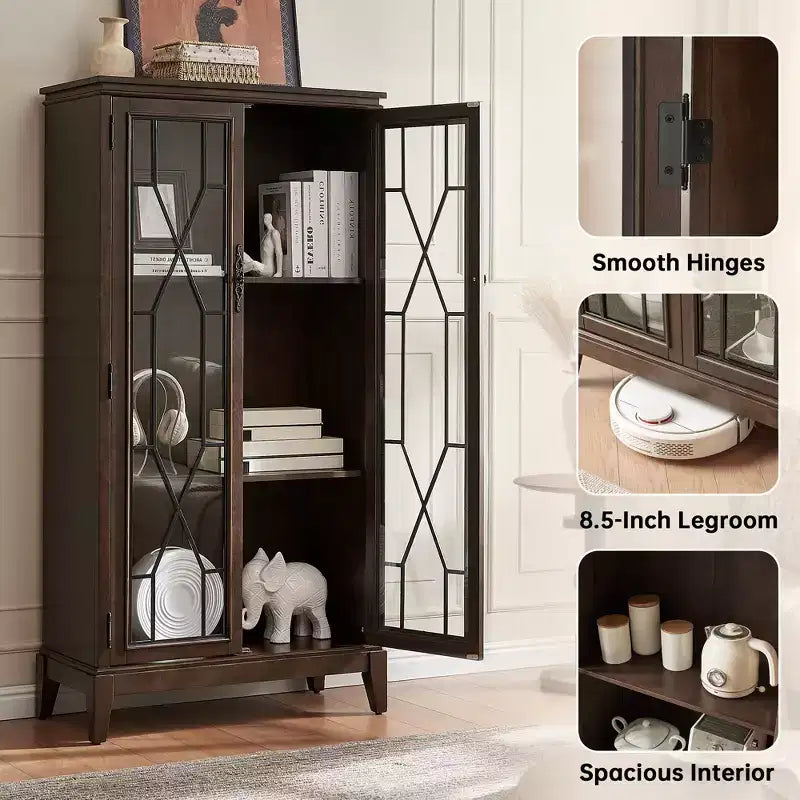 Aparador bufé de acabado elegante con patas ajustables y dispositivo antivuelco - La solución de almacenamiento perfecta para el comedor o la sala de estar