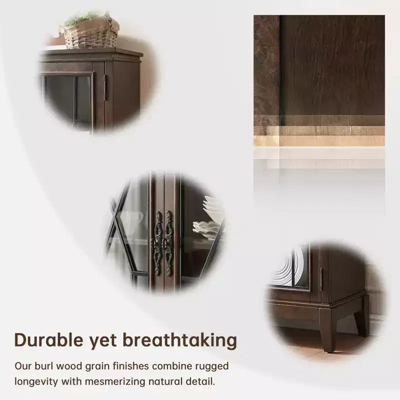 Aparador bufé de acabado elegante con patas ajustables y dispositivo antivuelco - La solución de almacenamiento perfecta para el comedor o la sala de estar