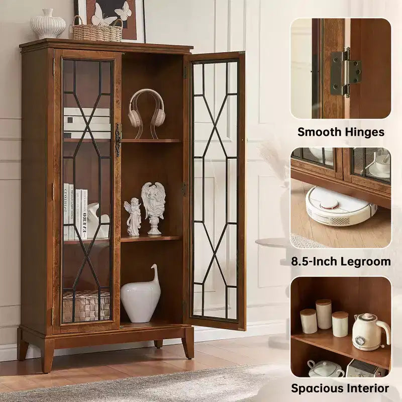 Aparador bufé de acabado elegante con patas ajustables y dispositivo antivuelco - La solución de almacenamiento perfecta para el comedor o la sala de estar