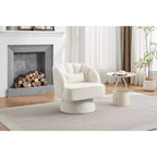 Sillón giratorio Acekool 360 - Sillón lounge de terciopelo de osito de peluche afelpado