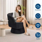 Sillón giratorio Acekool 360 - Sillón lounge de terciopelo de osito de peluche afelpado