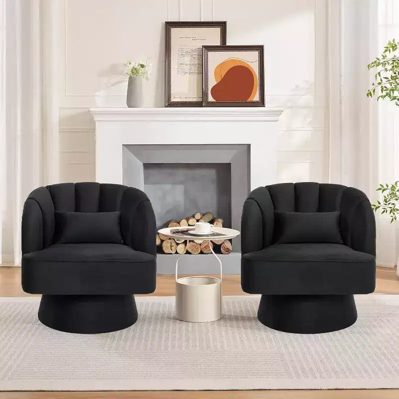 Sillón giratorio Acekool 360 - Sillón lounge de terciopelo de osito de peluche afelpado
