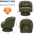Sillón giratorio Acekool 360 - Sillón lounge de terciopelo de osito de peluche afelpado