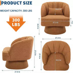 Sillón giratorio Acekool 360 - Sillón lounge de terciopelo de osito de peluche afelpado